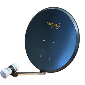 Satgear Freesat Satellite Dish 60cm Zone 2 Dark Grey (Anthracite) with options for single, twin and quad LNB